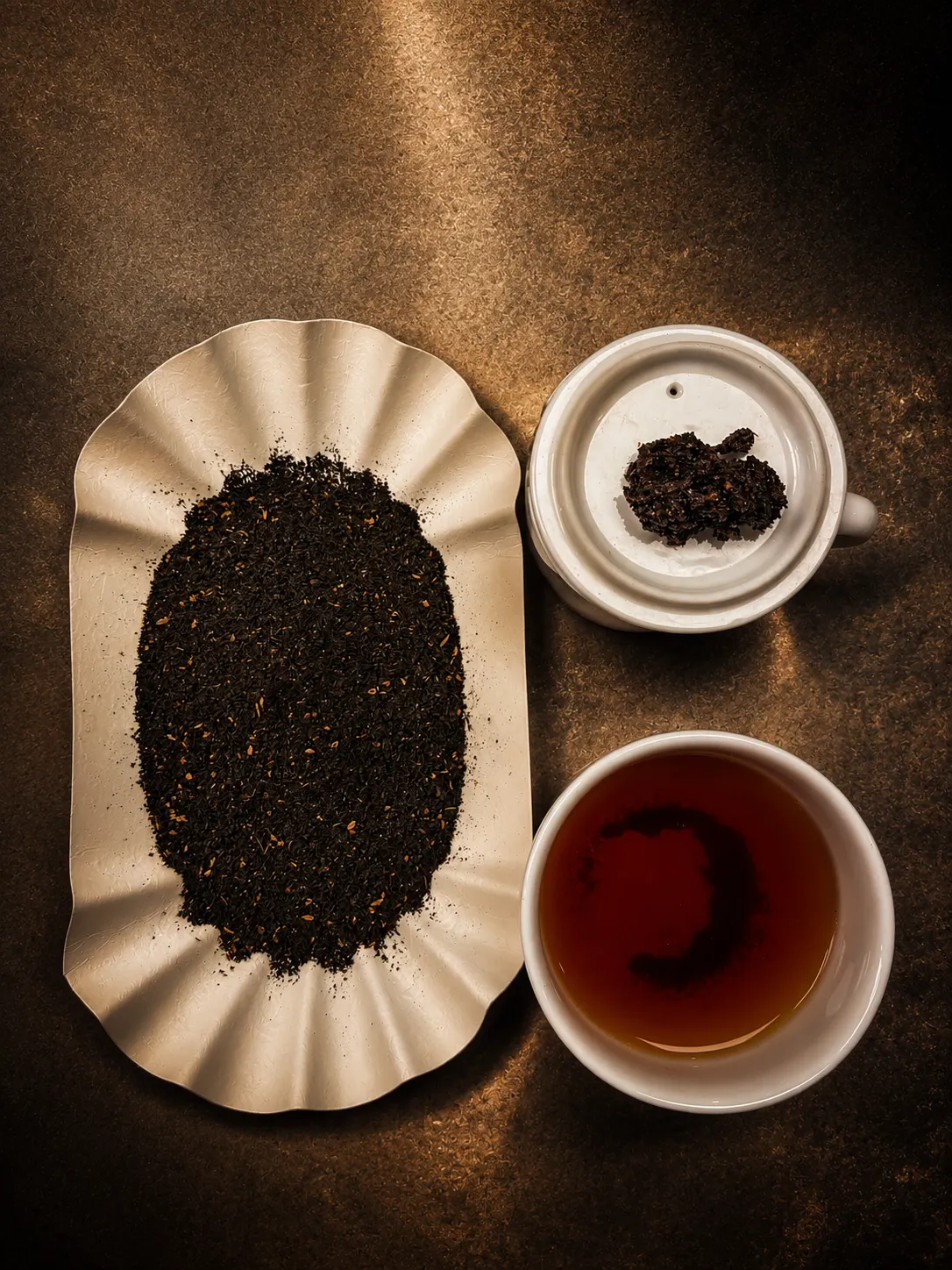 Blend 01, loose leaf and brewed cup